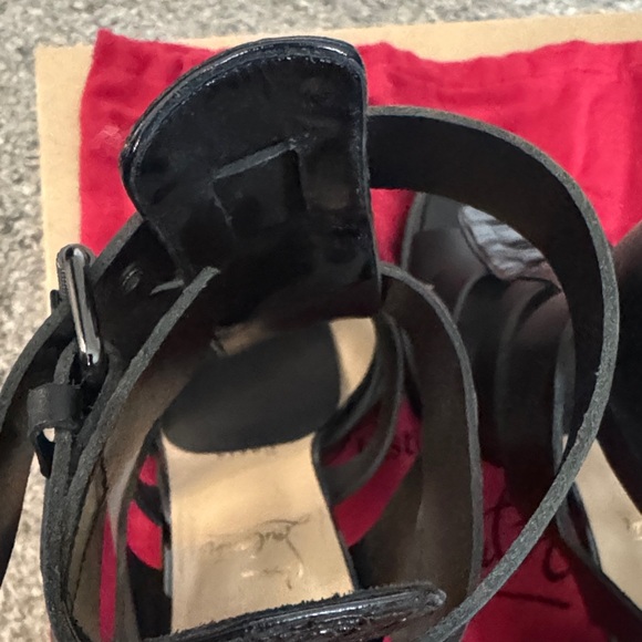 Christian Louboutin Black Multi-Strap Heels 100MM - Picture 9 of 11
